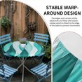 thumbnail image 2 of Turquoise Stripes Round Tablecloth for 36-44 Inch Tables,Fitted Table Cover with Elastic Edge,Vintage Farmhouse Ripple Texture Art Waterproof Outdoor Table Cloth Protector for Patio Garden Dinner, 2 of 9