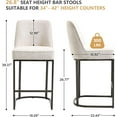 thumbnail image 2 of BFZ 27" H Counter Height Bar Stools Set of 2, Modern Bar Stools with High Back, Black Metal Frames, Fabric Upholstered Armless Barstools for Kitchen Island, Home Bar, 2 of 8