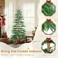thumbnail image 2 of 3 Foot Pre-Lit Artificial Cypress Christmas Tree Green Spruce Xmas Tree with 100 LED Lights, Christmas Decor for Home & Office Holiday S, 2 of 9