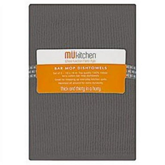Mukitchen 253358 Slate Bar Mop Towels, Pack of 3 - Case of 4