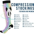 thumbnail image 4 of FREEAMG Cute Panda Compression Socks for Women Men,Knee High Stockings for Athletic Sports,Running,Travel, 4 of 7