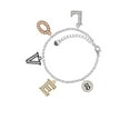 thumbnail image 2 of Delight Jewelry Silvertone Disc 1/2'' Number - 8 - Multi-Colored Crystal Love Charm Bracelet, 2 of 5