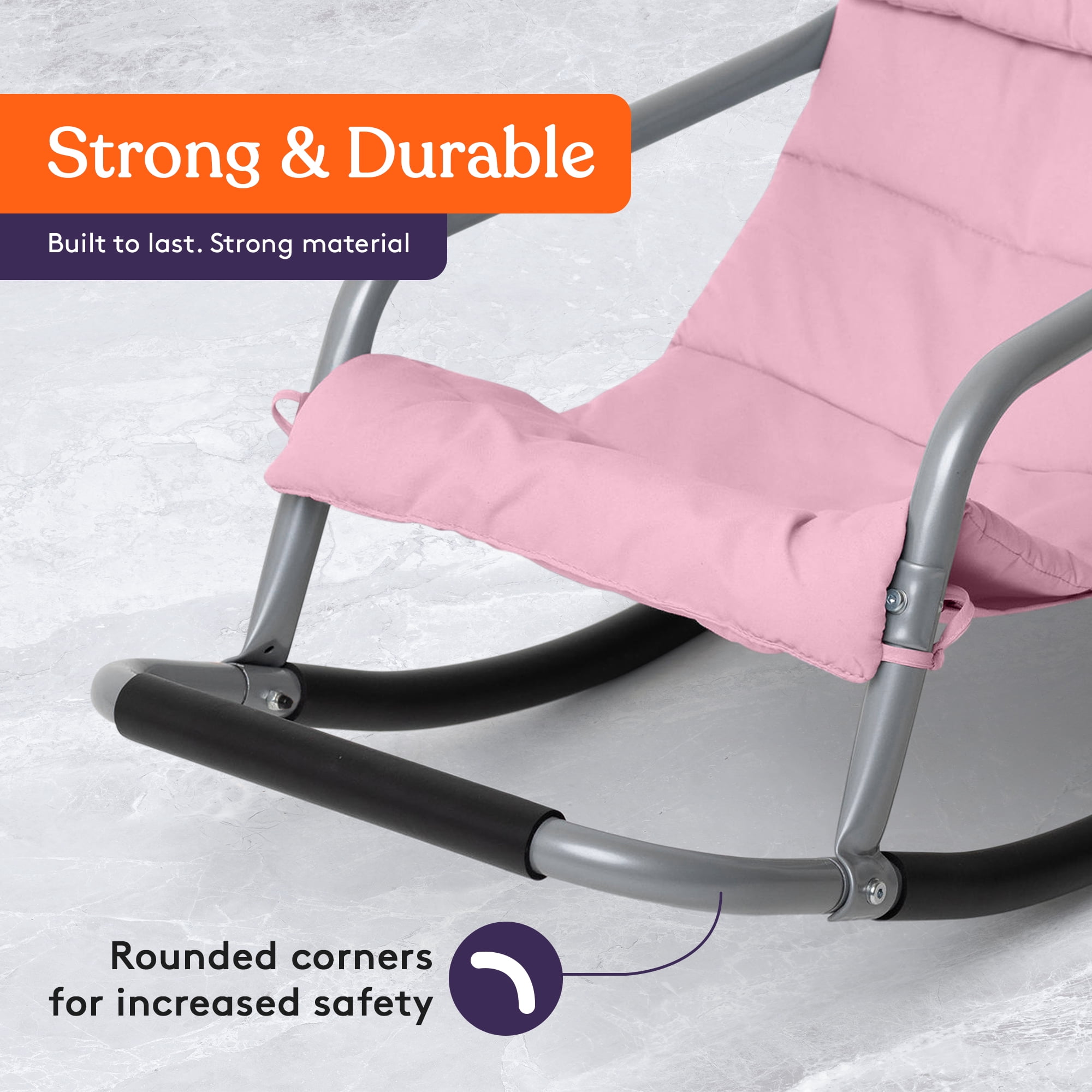 Special Supplies Sensory Rocking Chair for Kids – Calming Kids Rocker for Balance & Stability – Comfortable Floor Chair for Playroom, Bedroom, Nursery (Pink)