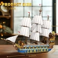 thumbnail image 4 of Royal Ship Building Set , 2830-Piece Large Model Ship, Collectible Luxury Display Pirate Ship Model 66011, 4 of 6