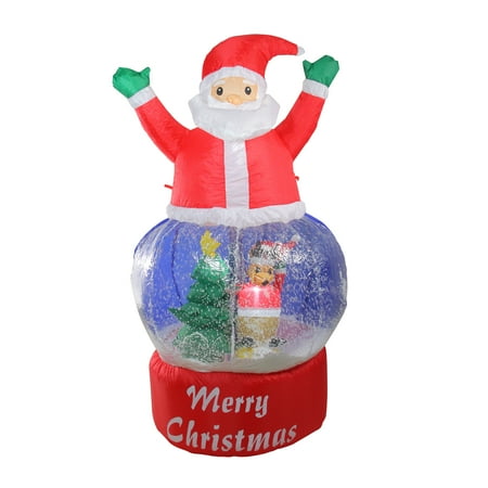 4 75 Inflatable Santa Claus Snow Globe Lighted Christmas Outdoor