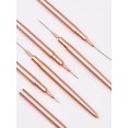 thumbnail image 4 of Pinceles para decoración de uñas ZEOHBETY Metallic, 5 unidades, delineador, oro rosa, 4 of 7