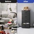 thumbnail image 4 of ModFusion Black 4-Drawer Fabric Dresser with Steel Frame & Wood Top, Storage for Adults & Teens, 4 of 9