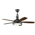 thumbnail image 3 of 310018AVI Kichler Lighting Hatteras Bay - Ceiling Fan with Light Kit - with Traditional inspirations - 22.5 inches tall by 52 inches wide-Anvil Iron, 3 of 5