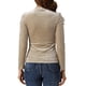 thumbnail image 3 of INSPIRAR CHIC Blusas de terciopelo de manga larga con estampado de estrellas para mujer M Beige, 3 of 5