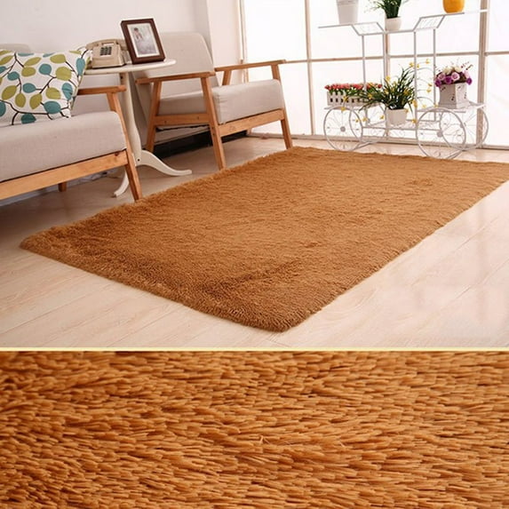 Floor Mats Soft Fluffy Area Rugs Plush Shaggy Carpet with Solid Color Non-slip Mats for Bedroom Living Room Home Decor