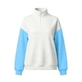 thumbnail image 6 of Jsaierl 1/4 Zip Sweatshirts for Women Plus Size Color Block Collared Sweatshirt Oversized Sweater Soft Long Sleeve Shirts Early Fall Fashion S-2XL, 6 of 6
