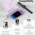 thumbnail image 3 of Wireless Charger for iPhone,3 in 1 Wireless Charging Station for iPhone 17 16 15 14 13 12 11 Pro Max Plus XS XR X 8,for iWatch 9 8 7 6 5 4 3 2 SE,for AirPods 3 2 Pro,Purple,No Adapter, 3 of 7