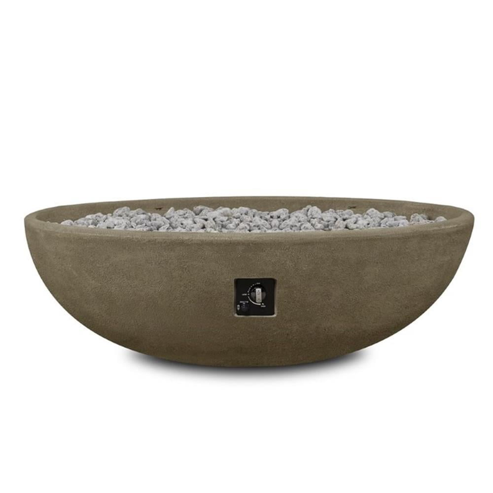 Bowery Hill Contemporary Oval Propane Fire Bowl in Glacier Gray