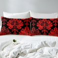 thumbnail image 3 of Erosebridal Housse de Couette Damassé Rouge Très Grand, Ensembles de Literie Fleur Mandala Taille Très Grand, Décor Boho Vintage, Réversible, 3 of 7