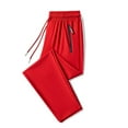 thumbnail image 2 of IYYVV Stretch Pants for Men Ultra Drawstring Elastic Waist Breathable Casual Quick Drying Work Glide Pants for Men Over 50 with Pockets Red 3XL, 2 of 3
