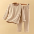 thumbnail image 2 of xaoyunyn Homewear Outfits for Girls Casual Warm Solid Color Round Neck Long Sleeve Top and Pants Set 6M-12 Years, 2 of 4