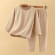 thumbnail image 1 of Conjuntos de blusas y camisas de cuello redondo y manga larga para niños, conjunto de traje de casa de color sólido para otoño e invierno, conjunto de pijama informal de manga larga y pantalones largo, 1 of 4