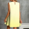 thumbnail image 4 of Vestido Corto para Mujeres Verano Moda Casual Impreso Lado Plisado Cuello Redondo sin Mangas, 4 of 7