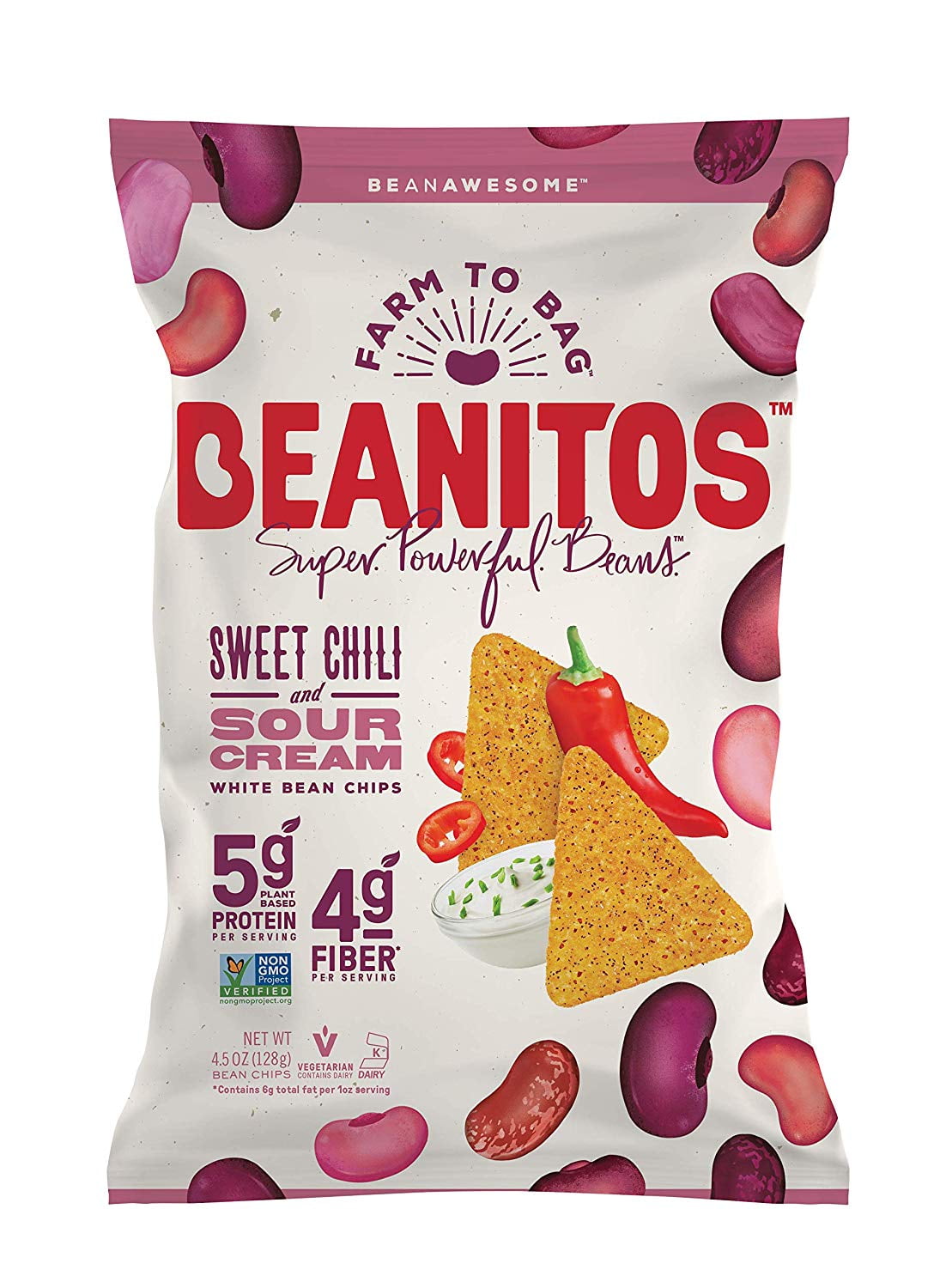Beanitos Sweet Chili & Sour Cream White Bean Chips, 5.5 oz, 6 pack