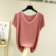 thumbnail image 1 of Fiudx Camisas de Mujer Camiseta Holgada Informal de Manga Corta de Color Sólido con Cuello Redondo para Mujer Top/Camisa de Cuello Redondo de Manga Corta, 1 of 5