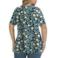 thumbnail image 4 of Perfectbot Women Blouses Short Sleeve V Neck Print Plus Size Summer Loose Casual Shirts Size XL-5XL, 4 of 6