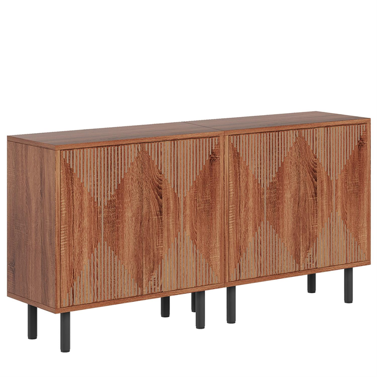 Demi Bonn 59" Sideboard Buffet Storage Cabinet, Modern Credenza Accent Cabinet with Doors, Console Coffee Bar for Kitchen Entryway Living Dining Room, Brown