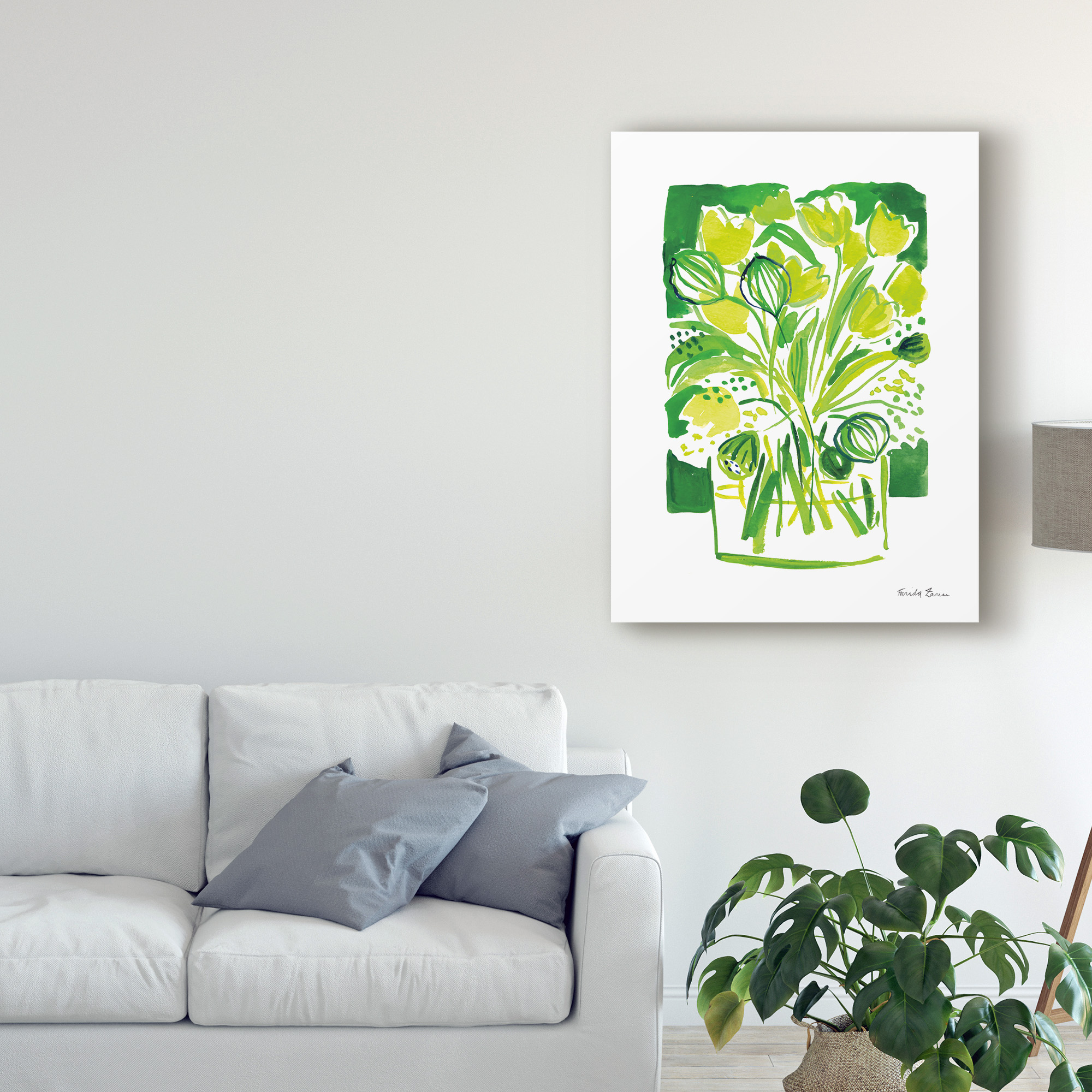 Trademark Fine Art 'Lemon Green Tulips II' Canvas Art by Farida Zaman