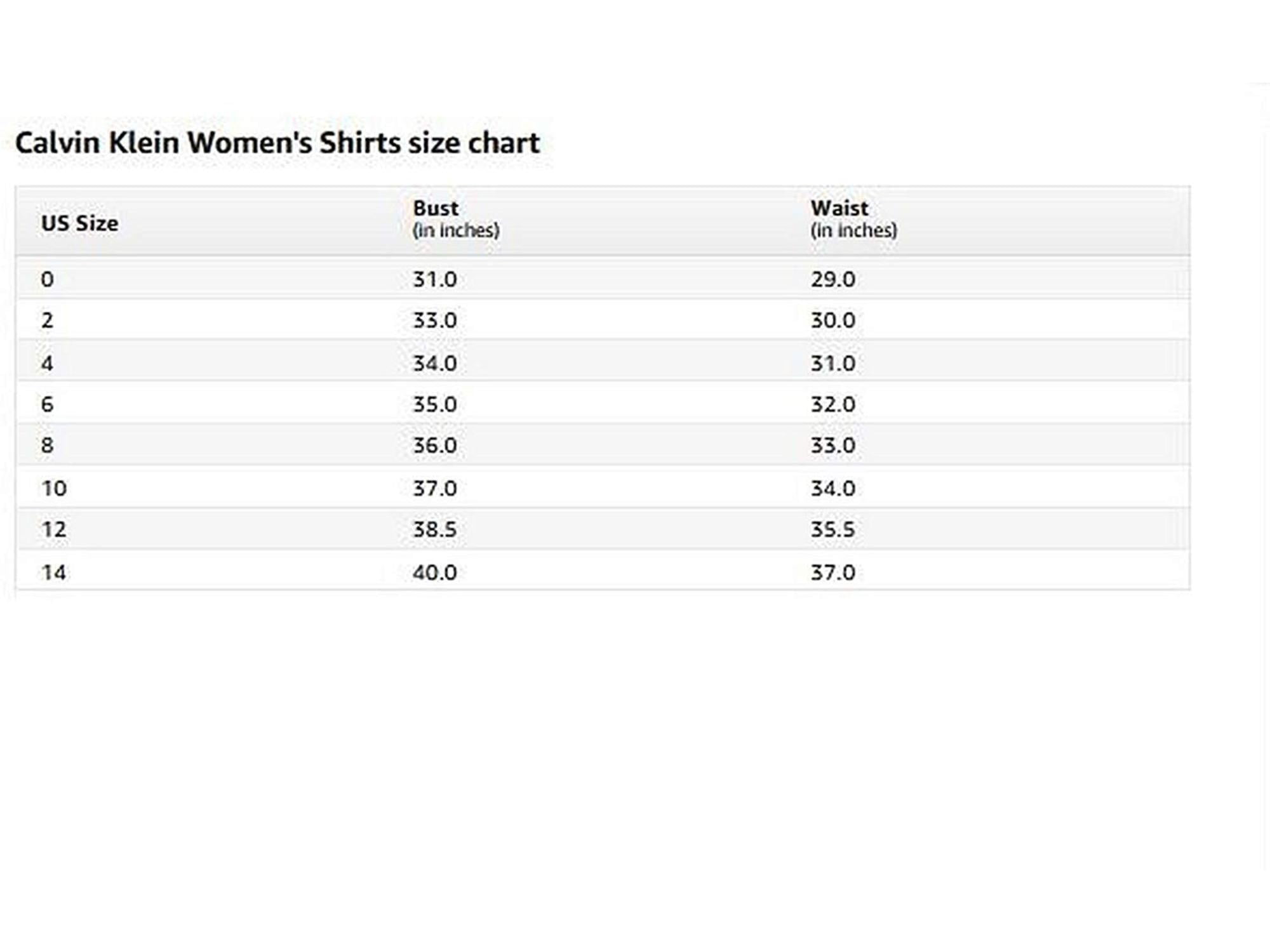 calvin klein shoes size chart
