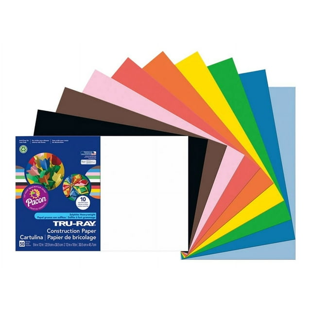 Tru-Ray Construction Paper, Assorted (50 Sheets)