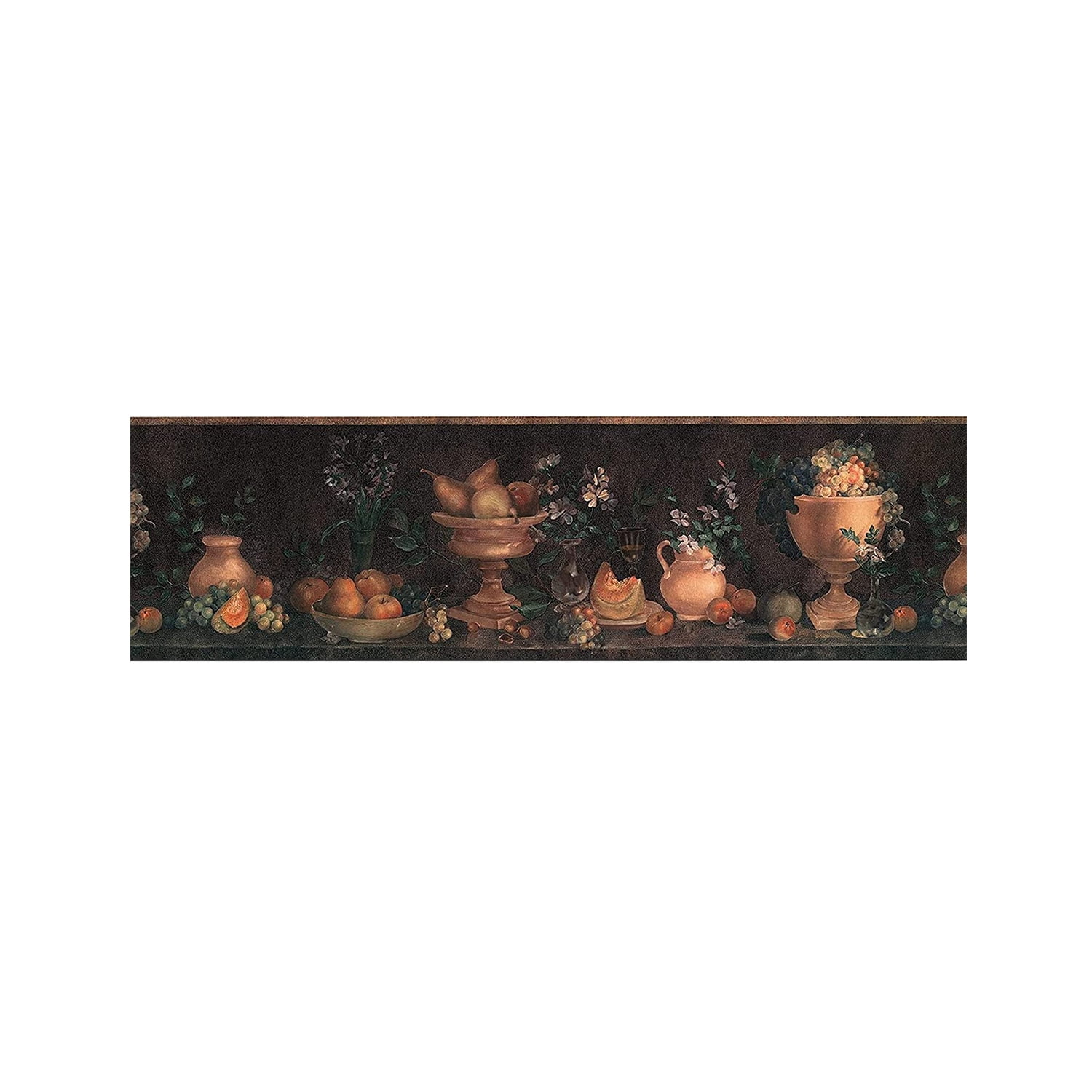 Wallpaper Border Fruits Pattern Dining Table with Fruits Flowers Grapes