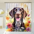 thumbnail image 3 of Welcome Spring Summer German Shorthaired Pointer Portrait Flower Blue Sky Shower Curtain GSP Lover Dog Gift Waterproof Bathroom Bathtub Curtain - 12001, 3 of 5