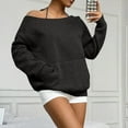 thumbnail image 6 of Women's Oversized Off Shoulder Sweatshirts Fall Fashion Long Sleeve Basic Pullover Tops with Pocket Winter Clothes, 6 of 6