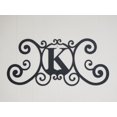 thumbnail image 2 of Bookishbunny Scrolled Iron Black Metal Letter Monogram Personalized Initial Wall Art Family Name Plaque Classic Decoration, 2 of 7