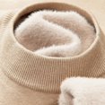 thumbnail image 5 of ManxiVoo Cozy Mid Neck Heavy Knit Sweater for Women Thick Winter Pullover Long Sleeve Casual Loose Fit Top L Size Beige, 5 of 7