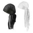 thumbnail image 1 of 2pcs Mens Soft Headwrap Bufanda Bandana Turbante Beanie Pirate Blanco + negro Hugo Sombreros de moda para hombres y mujeres, 1 of 5