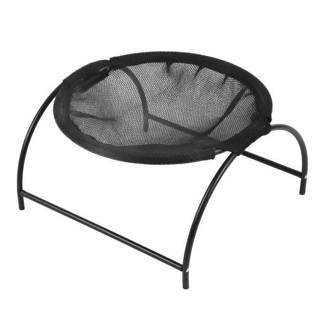 Elevated Dog Hammock Bed Detachable Breathable Mesh Washable Cat Sleeping Bed for Pets Black