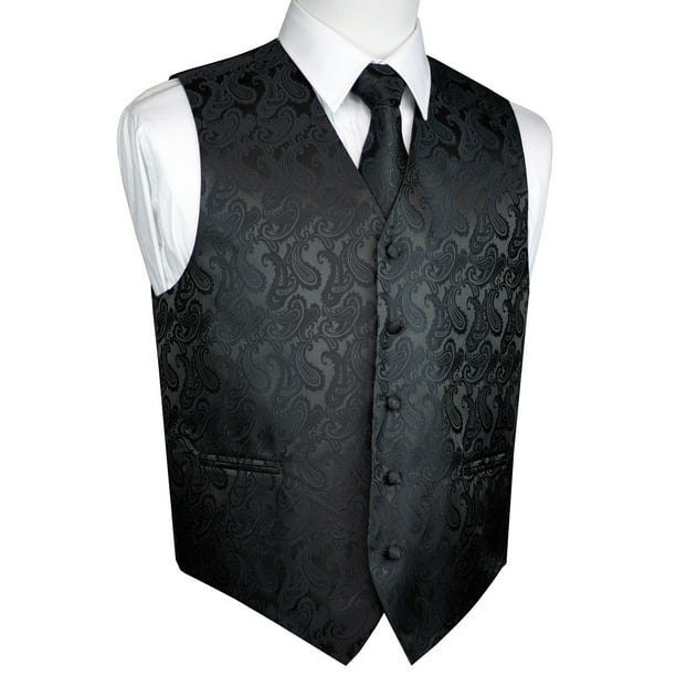 Brand Q Men's Formal, Wedding, Prom, Tuxedo Vest, Tie & Hankie set in