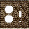 thumbnail image 4 of Metal Light Switch Plate Cover Japanese Sea Wave Pattern Black Wallpaper WAL019, 4 of 13
