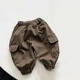 thumbnail image 2 of NaWent Clearance Newborn Baby Clothes Cotton Cargo Pants Casual Solid Color Work Pants LooseVersatile Pants Coffee 6 Months, 2 of 3