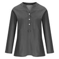 thumbnail image 3 of Black and Friday Deals 2023 Clearance under $5 JINMGG Clearance Womens Tops,Women's Summer Casual Long Sleeve Blouse V Neck Solid Tops T-Shirt,Dark Gray M, 3 of 4