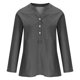 thumbnail image 3 of ICHUANYI Clearance Women's Summer Casual Long Sleeve Blouse V Neck Solid Tops T-Shirt(Dark Gray, M) ICHUANYI WER2023081013108, 3 of 4