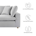 thumbnail image 4 of Modular Sectional Sofa Couch, Light Grey Gray, Fabric, Living Kitchen Cafe Bistro Hospitality Restaurant, Modern Contemporary HB33228, 4 of 5