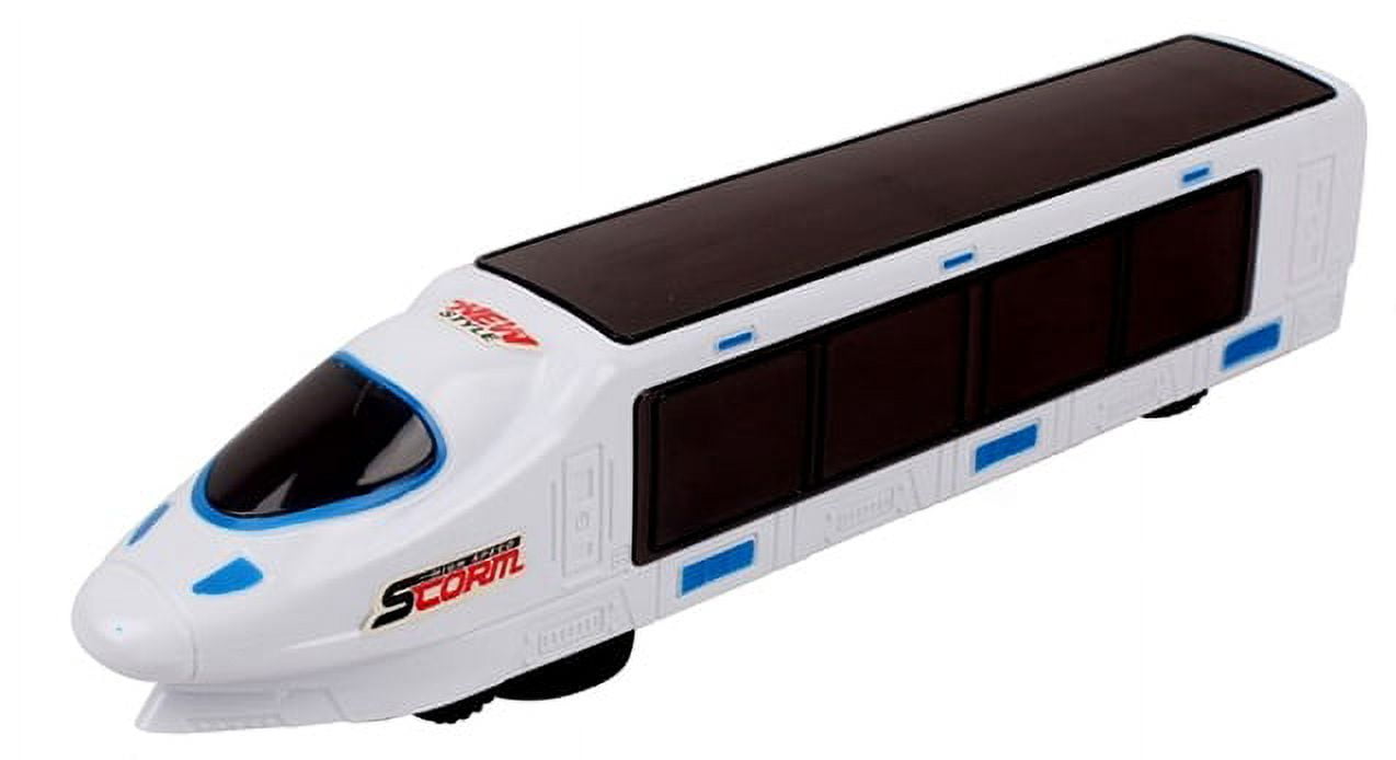 Music Magic 3D Lightning LED Light Up Bump & Go Electric Train Toy With Music - White