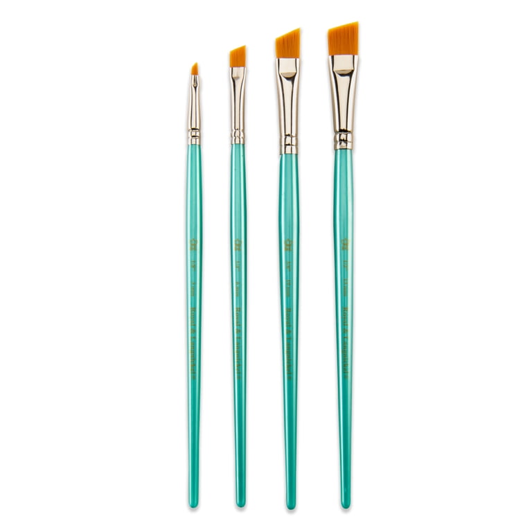 Royal & Langnickel 4pc Gold Taklon All Media Angular Paint Brush