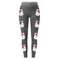 thumbnail image 2 of MKLEKYY Leggings con estampado navideño de muñeco de nieve para mujer, pantalones de yoga elásticos y atléticos para fitness y uso festivo., 2 of 4