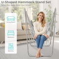 thumbnail image 2 of Chaise Hamac en Forme de U avec Support, Chaise Suspendue en Acier Robuste avec Support pour Usage Intérieur et Extérieur, Soutien Solide et Base Stable, Capacité de 220 Lb, Assemblage Facile - Gris, 2 of 6