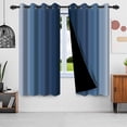 thumbnail image 2 of Nanqianyi Blue Curtain for Bedroom/Living Room Blackout,Grommet Curtains Light Blocking Room Darkening Window Drapes 2 Panels,52"W x 63"L, 2 of 8