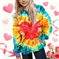thumbnail image 2 of Lorytime Kids Girls Hoodies with Pockets Valentine Long Sleeve Crewneck Sweatshirts Heart Pullover Loose Tops 7-8 Years, 2 of 6