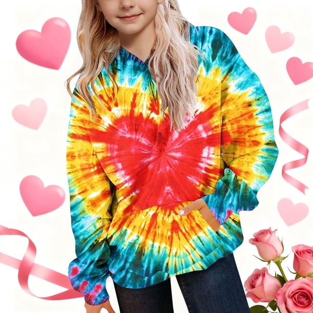 Sudaderas con capucha CUHK para niñas, sudadera con capucha estampada, cuello redondo, manga larga, para uso diario, ropa de abrigo informal, sudadera con capucha, blusa de poliéster para niños