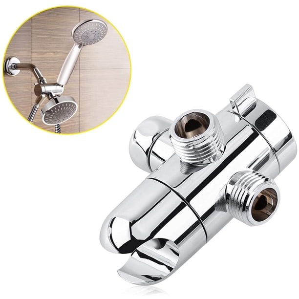 Desviador de brazo de ducha de 3 vías, soporte de montaje de válvula de ángulo de 1/2 pulgada para baño para ducha de mano, componentes de ducha universales cromados LingWen 9024715579461